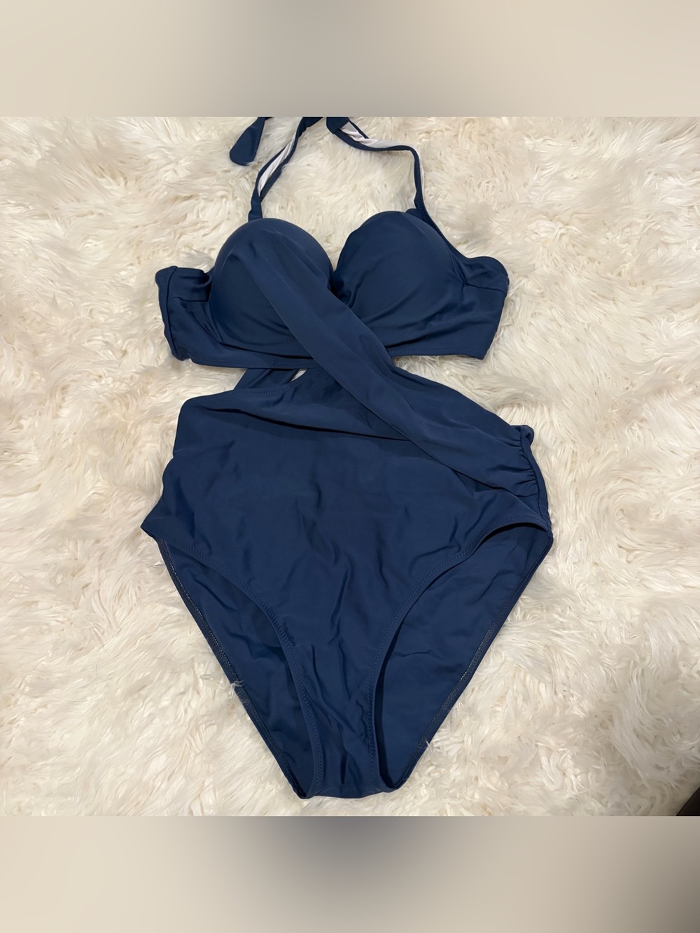 Cupshe blue one piece‎ wrap swimsuit size XXL